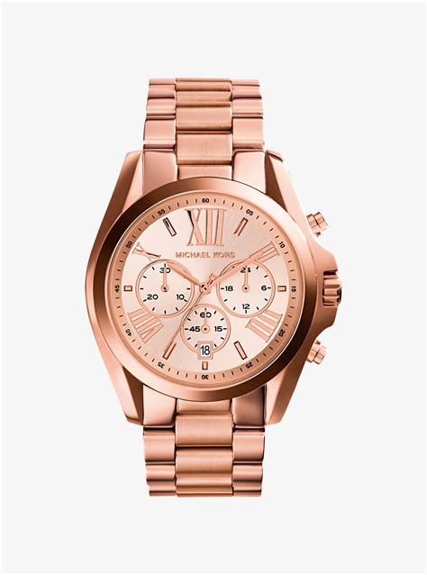 michael kors bradshaw oversize chronograph rose gold-tone ladies watch mk5503|Michael Kors watches for women.